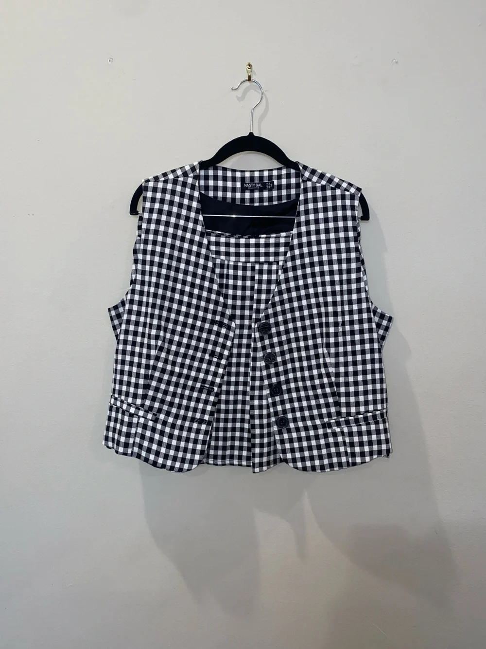 Nasty Gal Black & White Gingham Vest & Mini Skirt Set - Coquette Whimsigoth